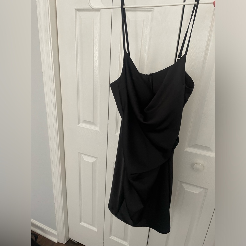 Black satin dress